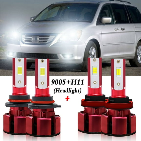 H11 9005 LED Headlight Bulbs for 2011-2020 Honda Odyssey Low Beam/High Beam Lights