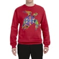 thumbnail image 2 of Wild Bobby, Colorful Rainbow Sea Turtle Animal Lover Unisex Crewneck Graphic Sweatshirt, Red, X-Large, 2 of 3