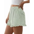 thumbnail image 4 of PRETTYGARDEN Womens Boxer Shorts Y2K Ruffle Shorts Summer Spring Lounge Striped Casual Beach Bottoms Pockets, 4 of 10