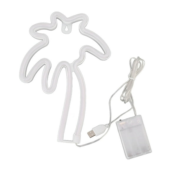 Lámpara LED de neón con forma de cocotero, lámpara decorativa de pared, luz nocturna alimentada por USB para dormitorio, interruptor de palanca.