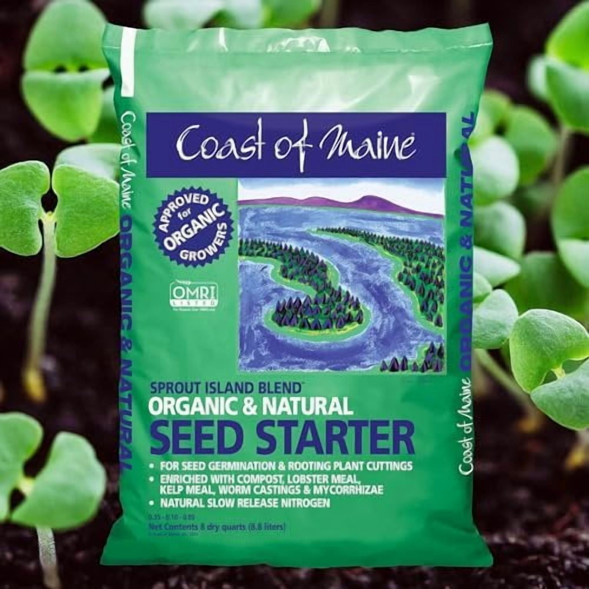 Coast of Maine, 8qt Pack of 4 Sprout Island Blend, Organic & Natural Seed Starter for Seed Germination & Root Plant Cuttings