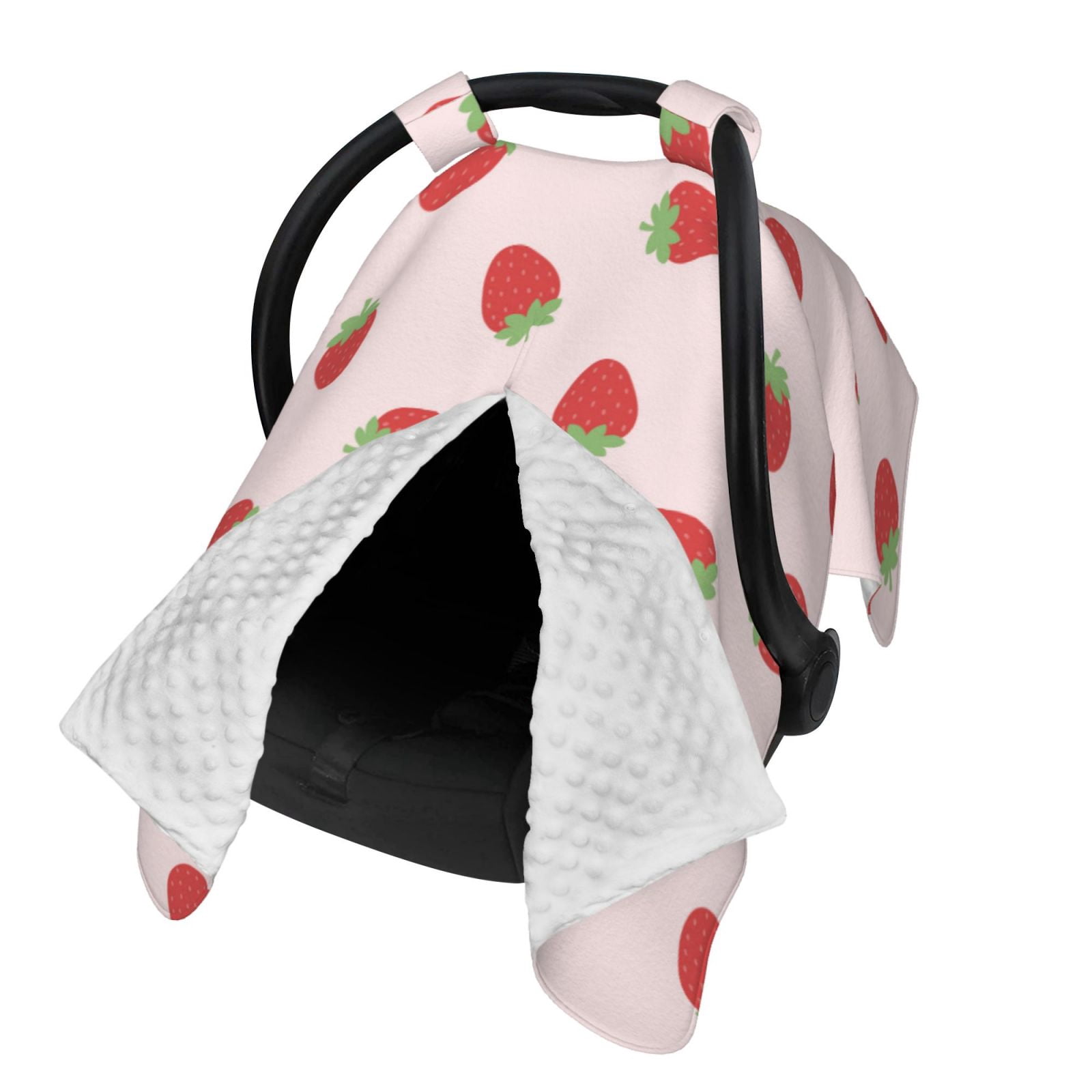 Naloa Strawberry Baby Car Seat Cover, Breathable Baby Carrier Cover, Multiuse Baby Carrier Cover & Nursing Breastfeeding Cover