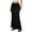 Black, variant on Women's Casual High Waist Drawstring Elastic Waist Midi Skirt With Back Slit For Daily Vacation Spring Summer Basic Solid Skirt Beautiful Casual Women's Skirt