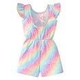 thumbnail image 4 of GYRATEDREAM Girls Rompers Flutter Sleeve Summer One Piece Romper High Waist Short Jumpsuit Pants Toddler to Little Kid, 4 of 7