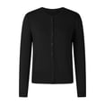thumbnail image 4 of HBFAGFB Cardigan pour Femmes Col Rond à Boucle Chandail Tricoté Polyvalent Vestes à Manches Longues Noir Taille m, 4 of 5