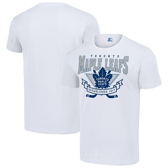 Men's Starter White Toronto Maple Leafs Team Logo Graphic T-Shirt