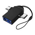 thumbnail image 2 of Household Hotel Phone USB to Type-c Adapter Portable Delay Keyboard High Speed Low Delay Keyboard Flash Disk OTG Converter with Lanyard Black, 2 of 8