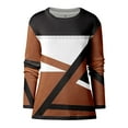 thumbnail image 4 of oqasdz Womens Sweatshirt Warm Elegant Pullover Color Matching Crew Neck Pullover Long Sleeve Knitted Comfort Cozy Casual Dailywear, 4 of 5