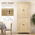 thumbnail image 4 of Demi Bonn 72" Freestanding Kitchen Pantry Cabinet, Farmhouse Tall Storage Cabinet with 4 Door Cabinets and Adjustable Shelves for Dining Room, Beige, 4 of 7