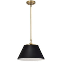 60/7411 Nuvo Lighting Dover - 1 Light Medium Pendant In Mid-Century Modern Style-10 Inches Tall and 13.75 Inches Wide-Black/Vintage Brass Finish