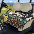 thumbnail image 3 of Yuyamidu Aztec Golf Cart Seat Cover for 2-Person Seats Brown Cow Print Golf Cart Seat Towel Blanket with Pockets Universal Fit Sports Cart Seat Cushion Accessories Decor, 3 of 8