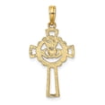 thumbnail image 4 of Auriga 10k Yellow Gold Claddagh Cross Charm for Women (L-27.4 mm, W-15 mm), 4 of 6
