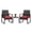 Black rattan + red cushion, variant on 3-Piece Patio Bar Bistro Set - PE Wicker Outdoor Furniture with Tempered Glass Table - All-Weather Rattan Chairs for Garden, Balcony, Backyard - Black Rattan, Gray Cushions