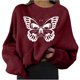 thumbnail image 1 of Halloween Mujer Moda Casual Estampado Cuello Redondo Suelto Manga Larga Tops Cortos Blusa Sin Capucha Sudaderas Pompotops FGAJ19077, 1 of 8
