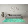 thumbnail image 3 of Ahgly Company Indoor Square Abstract Turquoise Blue Modern Area Rugs, 5' Square, 3 of 4