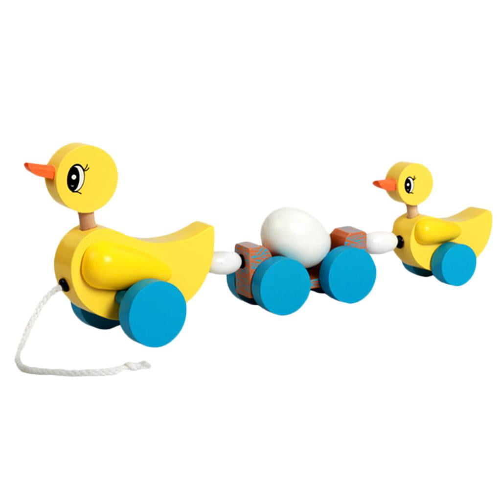 Pull Along Wooden Carrying 1 Egg Push Pull Walk Along Toy Early