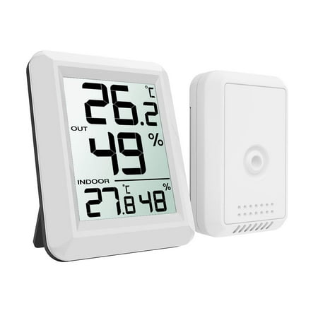 EEEkit Digital Temperature and Humidity Monitor, Indoor Outdoor Thermometer, Temperature Humidity Monitor Meter with LCD Screen, Humidity Gauge for Home, Office, Baby Room, etc, 330ft/100m