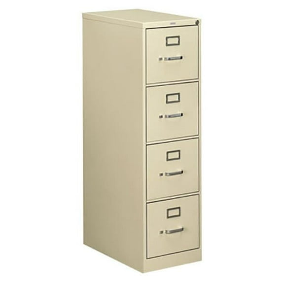 HON HON514PL 15 in. Metal Locking 4-Drawer Full-Suspension Vertical File, Putty