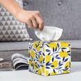 thumbnail image 6 of Tissue Tropical Lemon Box Cover Holder, Square by Xecao - Leather Decorative Organizer for Tabletop, Bathroom, Car, Office, 6 of 8