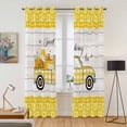 thumbnail image 2 of Bee Truck Kitchen Curtains Window Panels, Yellow Honey Daisy Floral Plaid Wooden Grain Insulated Window Treatment Curtain, Grommet Curtains for Bedroom/Living Room/Bathroom, 2 Piece 42"Wx84"L, 2 of 8