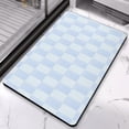 thumbnail image 2 of 20x32in Luxury Checkered Bath Rug | Absorbent, Soft Microfiber | Non-Slip Comfort for Your Bathroom Floor, 2 of 5