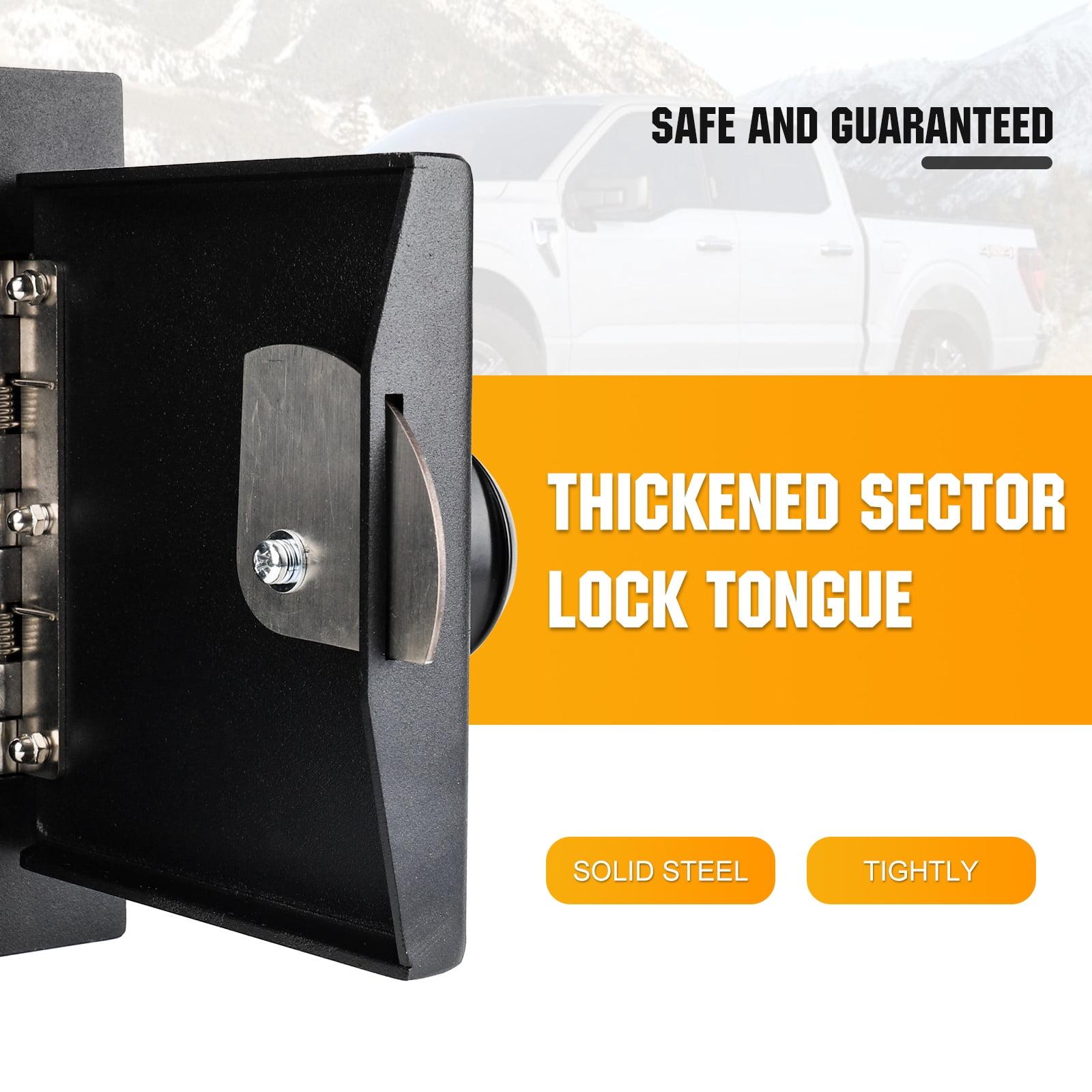 3mirrors Center Console Safe Gun Safe with Spring Hinges and LED Lights Compatible with 2016-2023 Toyota Tacoma Replacement for 00016-35986