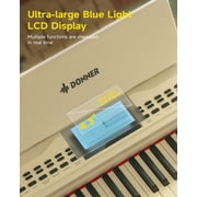 Donner New Upgraded Digital Piano 88 Key Fully Weighted Keyboard with 16 Level Touch Sensitive for Beginner, with 600 Rhythms, 110 Demos, 3 Pedals, White, DDP-95