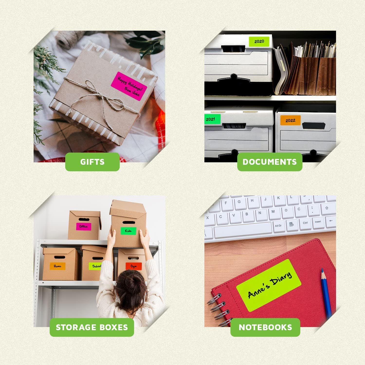 Buy Royal Green Rectangular Stickers to Write On Name Tags for Events