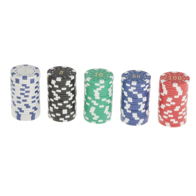 Paquete de 100 Fichas de Póquer Profesional para Texas Holdem, Blackjack, Juegos de Azar, Fichas de Mahjong para Juegos Familiares Baoblaze Fichas de póker del casino