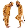 thumbnail image 2 of CVBCOS Adult Giraffe Halloween Unisex Costume Onesie Pajamas-Plush One Piece Cosplay Suit for Women and Men, 2 of 7