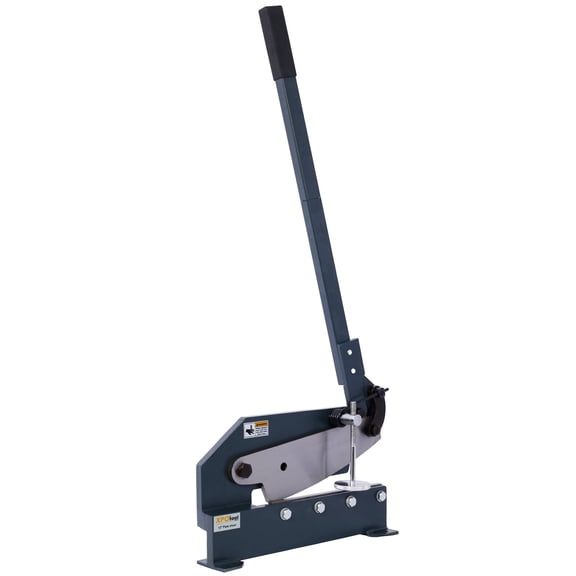 , Industrial 10-Inch Sheet Metal Plate Shear, Solid Construction Mounting Type Metal Shear, High Precision Manual Hand Plate Shear, Gray ,Metal ,