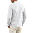 thumbnail image 5 of Hearthz Men Polo Shirts White Quick Dry Mens Shirts Long Sleeve Moisture Wicking Athletic Workout Golf Polos for Men, 5 of 6