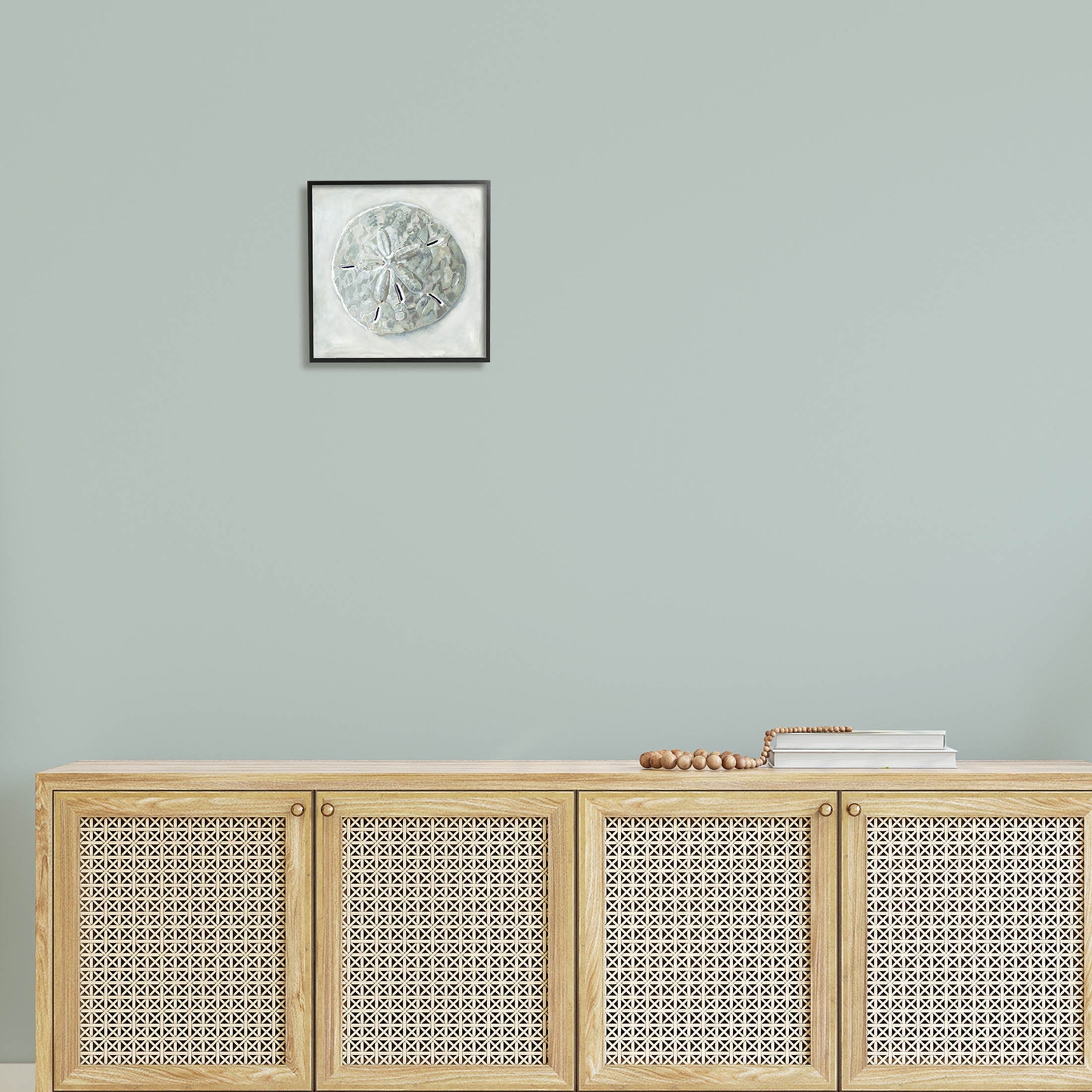 Stupell Industries Sand Dollar Seashell Painting Black Framed Art Print Wall Art, Design by Erica Christopher