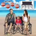 thumbnail image 3 of SUNNYOUTDOOR 3 Seater Portable Folding Bench Seat Collapsible Soccer Bench, Portable Bench Seats for Bleachers, Camping, Sideline, with Carrying Bag, Black, 3 of 4