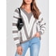 thumbnail image 3 of Suéter PRETTYGARDEN 2025 para Mujer con Cuello en V a Rayas Gris Talla M, 3 of 7