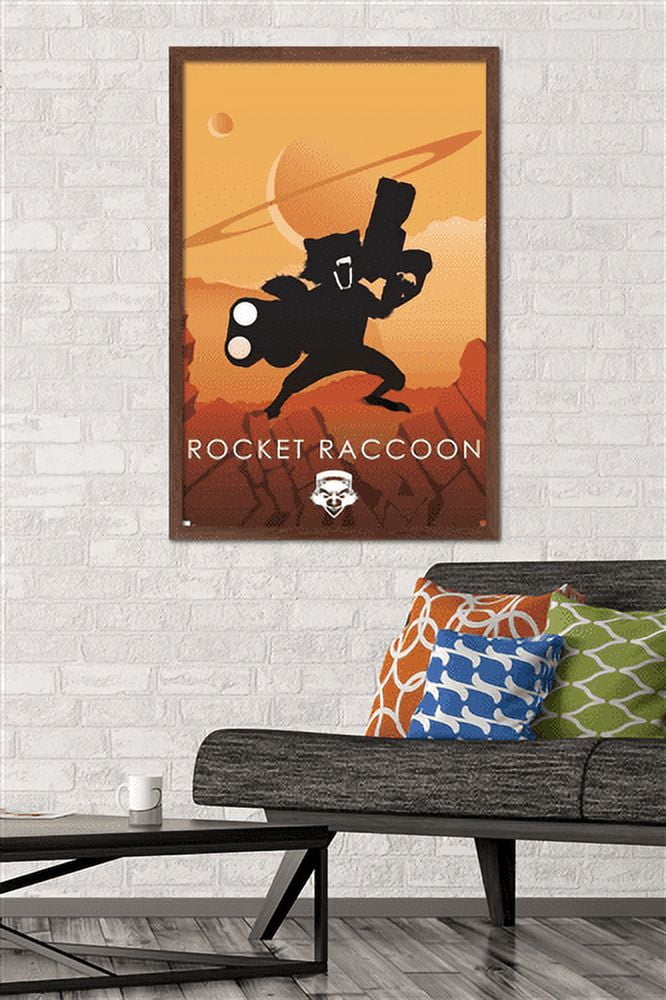 Marvel Heroic Silhouette - Rocket Raccoon Wall Poster, 22.375" x 34", Framed