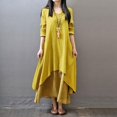 thumbnail image 1 of Robe Décontractée Ample pour Femme, Unie, à Manches Longues, Boho, Longue, Maxi, 1 of 7