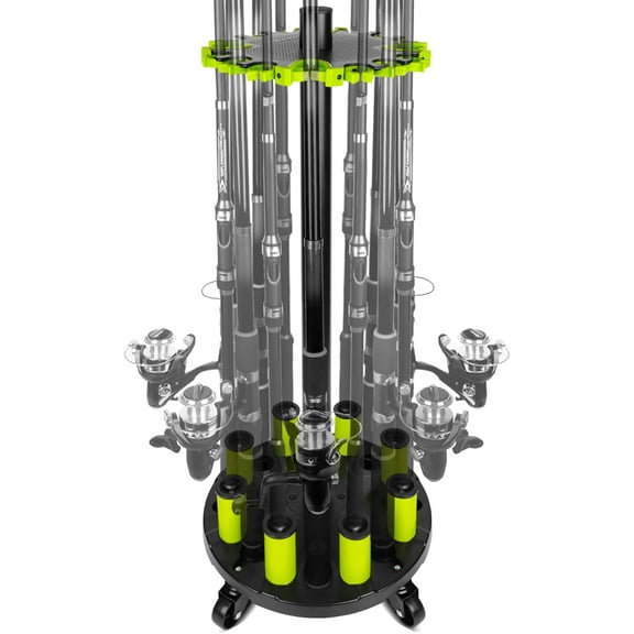 Adoreal Fishing Rod Holder, Fishing Pole Holders for Garage, Rod Rack Holds Up to 20 Rods with Rolling Wheels, Fishing Gear Equipment Storage Organizer, Fishing Gifts for Men