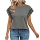 thumbnail image 2 of Blusas para mujer,Top de encaje para mujer, manga corta, cuello redondo, mezcla de nailon y elastano, ropa informal para el hogar, sopatenor, 2 of 8