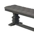 thumbnail image 2 of Dark Gray Linen Fabric Dining Bench in Dark Gray Wood and Tufted Seats, 2 of 3