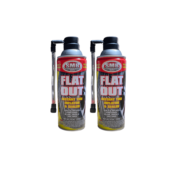 Flat Out Emergency Tire Inflator and Sealant, 12 oz (2 Pack)