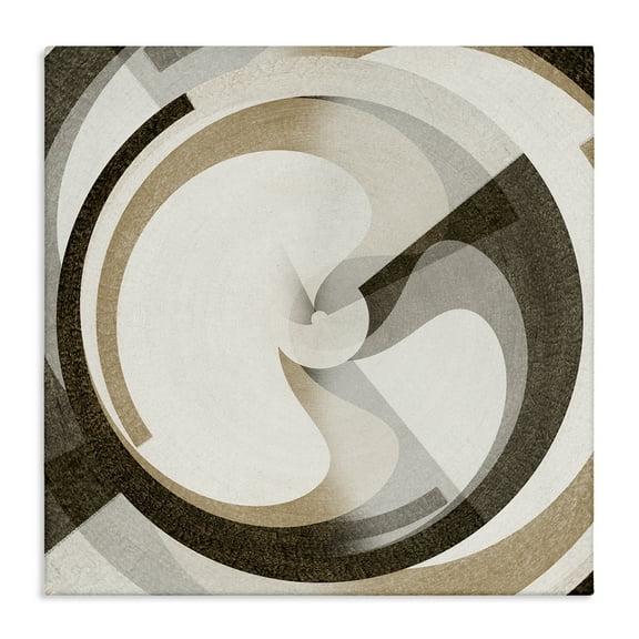 Stupell Industries Neutral Tones Vortex Abstract Painting Wrapped Canvas Art Print Wall Art, 17 x 17