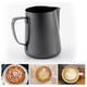 thumbnail image 2 of Jarra espumadora de leche de 400 ml, de acero inoxidable 304, para tazas de leche y decoración de latte. Negro, 2 of 7