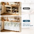 thumbnail image 4 of Spring Botanical Cabinet Curtain 28"Wx35"L, Dustproof Under Sink Skirt with Self Adhesive Tape, Teal Eucalyptus Leaves Watercolor Cabinet Curtain Cover for Bathroom Vanity, Kitchen Sink, Laundry Room, 4 of 9