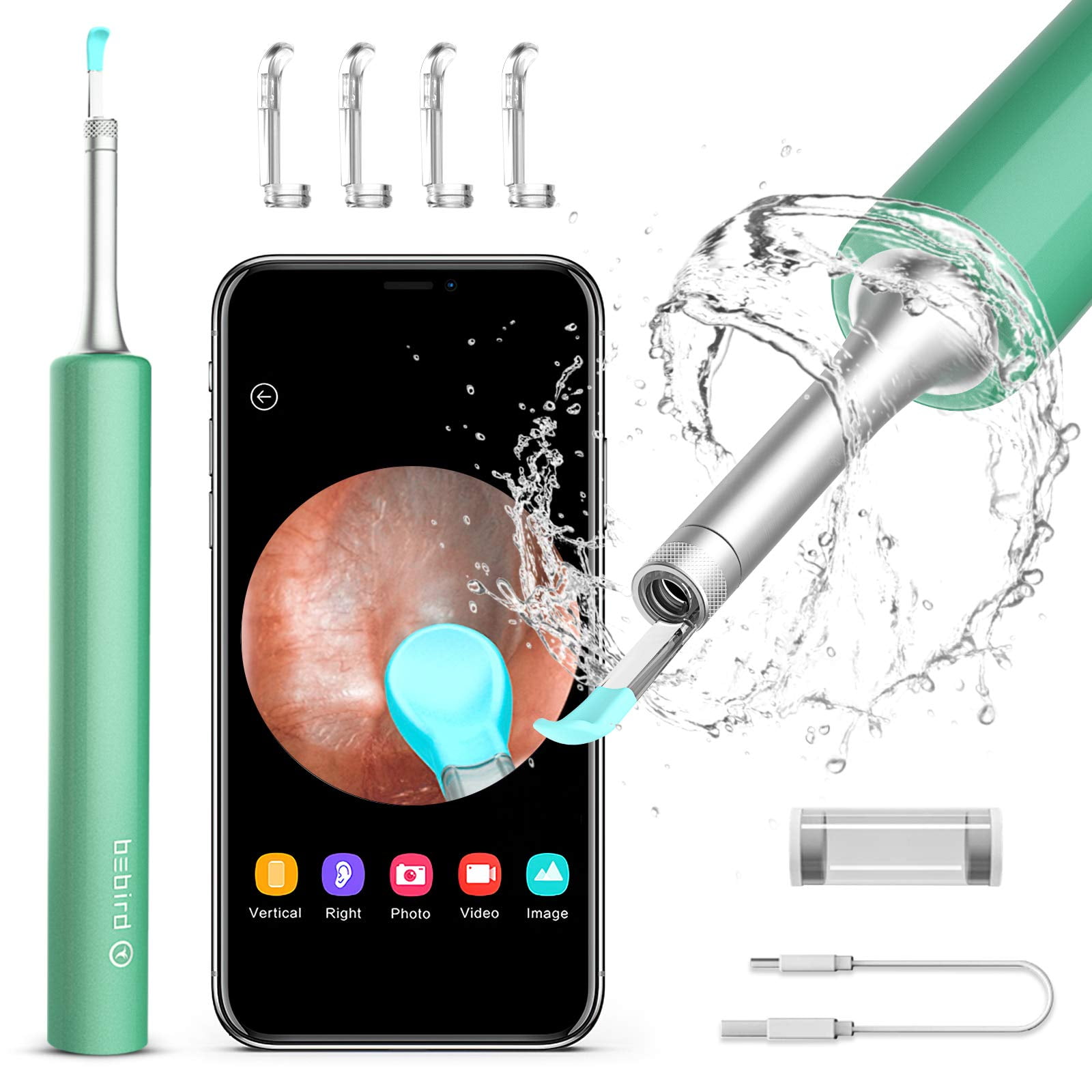 BEBIRD Ear Wax Removal Tool iPad & Android Smart Phones Ear Cleaner Tool for iPhone Wireless Ear Cleaner with Camera 1080P FHD Ear Wax Remover Endoscope with LED Light 