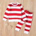 thumbnail image 5 of Otqutp Toddler Fashion Clothes Set Toddler Kids Baby Boys Girls PJ's Pajamas Christmas Sleepwear Striped T-shirt Pants Outfits Clothes Set(Red,6-12 Months), 5 of 9