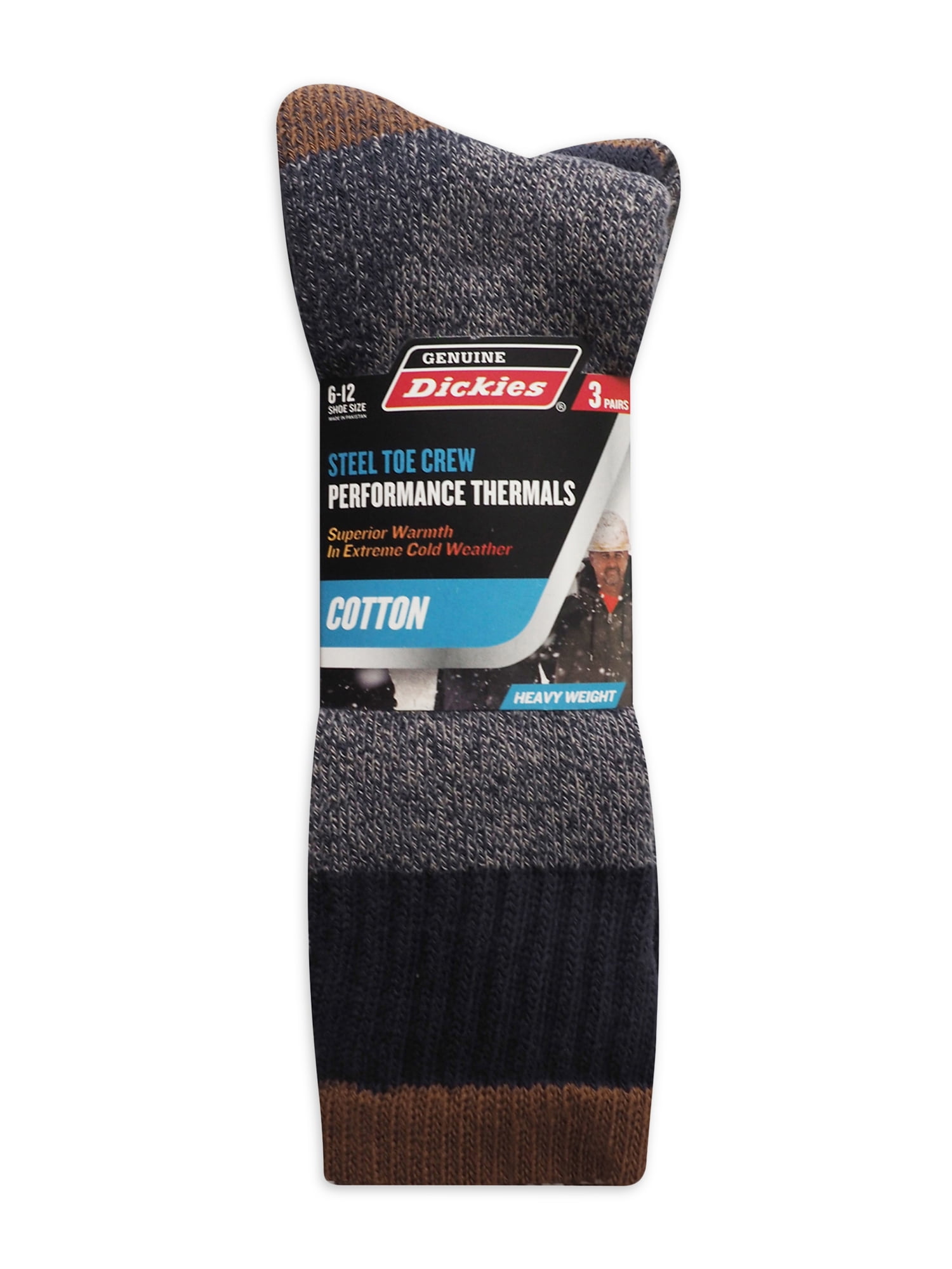 Genuine Dickies Wool Buffalo Plaid Thermal Crew, 3 Pack, Shoe Size