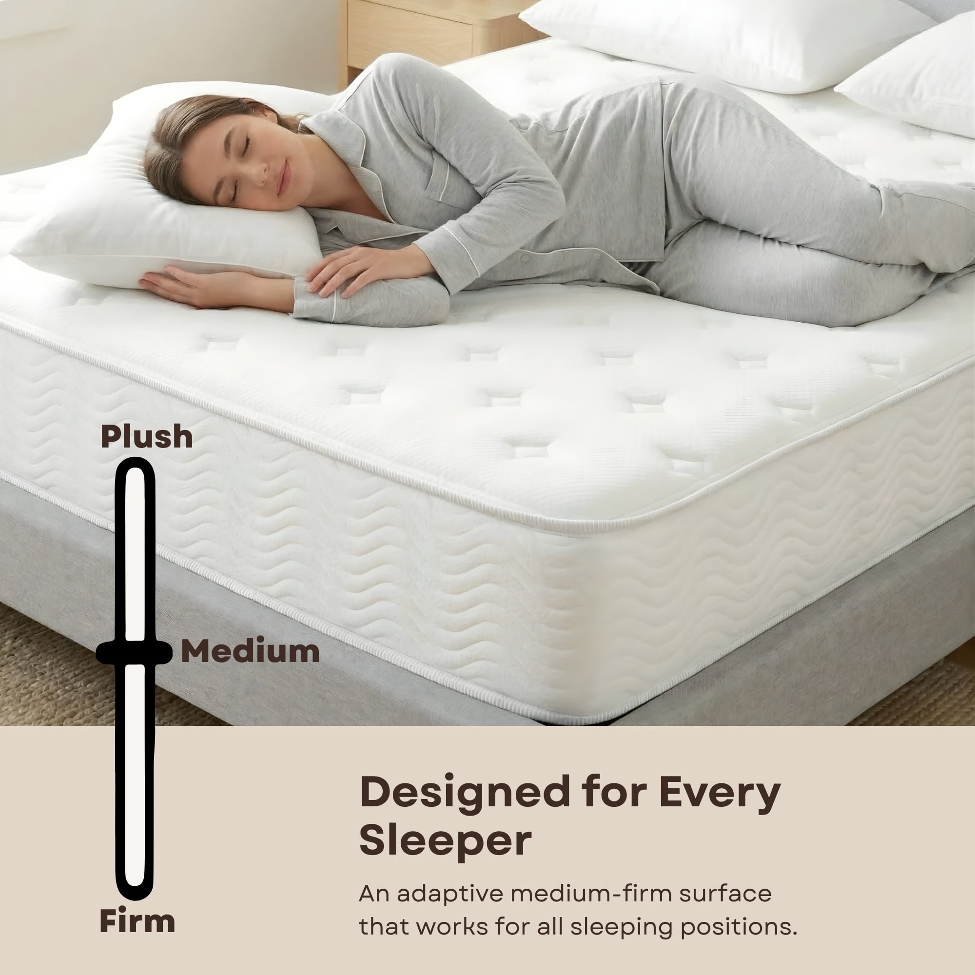 Primo International Solar 9in Polyurethane King Mattress in White