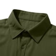 thumbnail image 5 of FengLS Men's Casual Shirt Summer Lightweight Button-Down Cardigan Shirt Collar Short Sleeves Shirt with Chest Pocket Outdoor Vacations Tops Soild Color Beach Blouse, 5 of 6