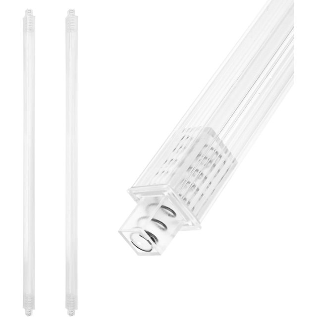 Earthtec 2Pcs 24 Inch Clear Replacement Bathroom Towel Bar Rod Spring Loaded End Sturdy Plastic Adjustable Wall Mount and for Kitchen Towel Storage Replacement Towel Bar for Ceramic Holder